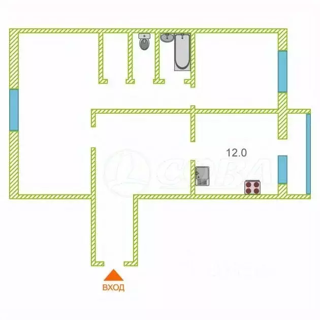 2-к кв. Ханты-Мансийский АО, Сургут ул. Семена Билецкого, 6 (67.8 м) - Фото 1