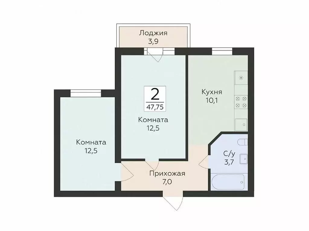 2-комнатная квартира: Самара, улица Победы, 14А (47.75 м) - Фото 0
