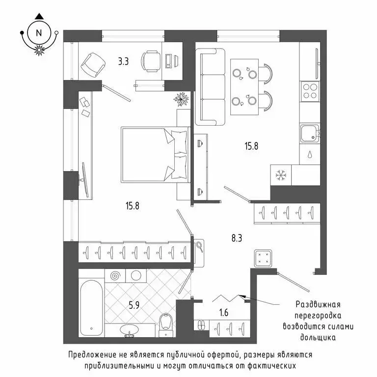 1-комнатная квартира: Санкт-Петербург, ул. Парфёновская (48.9 м) - Фото 0