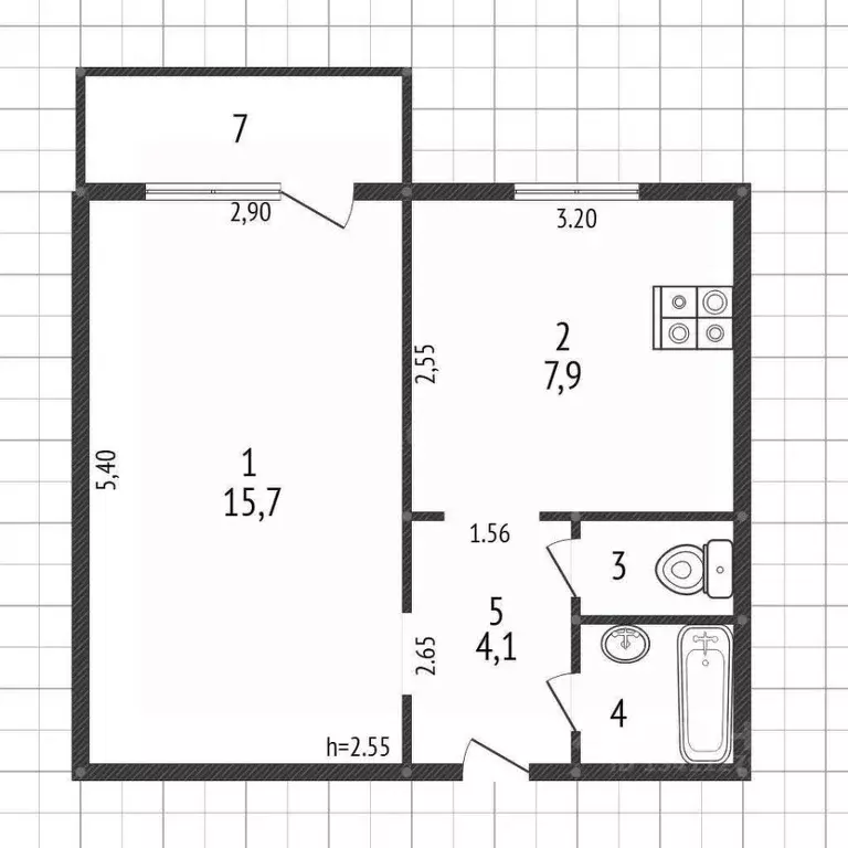 1-к кв. Белгородская область, Белгородский район, Разумное рп ул. ... - Фото 2