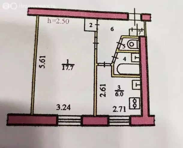 1-комнатная квартира: Рыбинск, улица Рокоссовского, 4А (33 м) - Фото 2