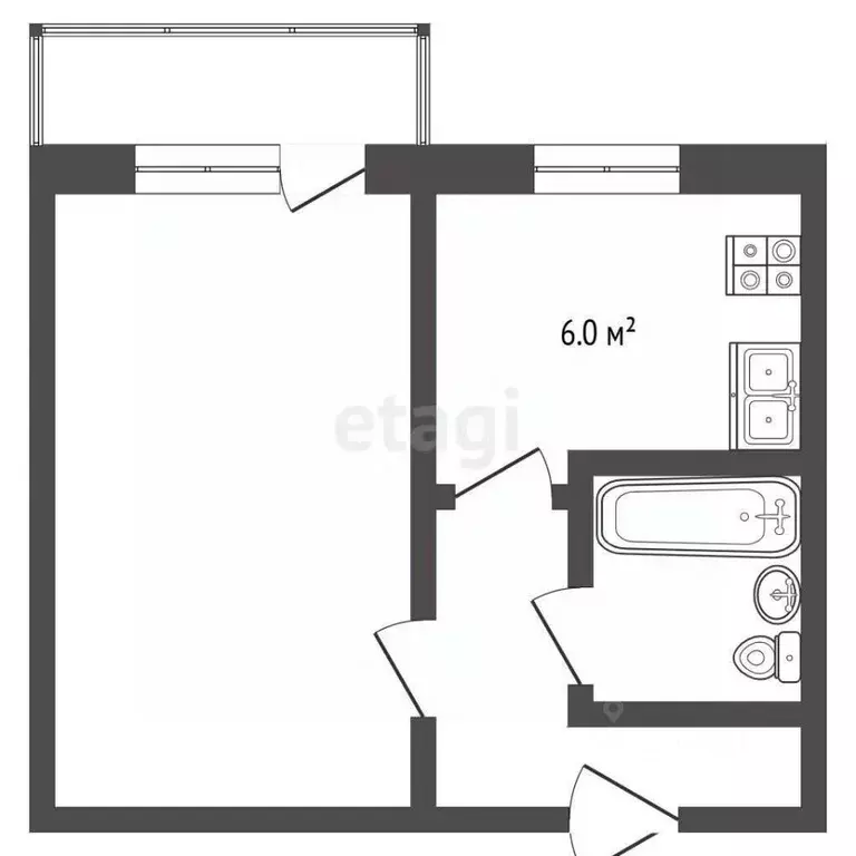 1-к кв. Мордовия, Рузаевский район, пос. Левженский Центральная ул., 1 ... - Фото 1