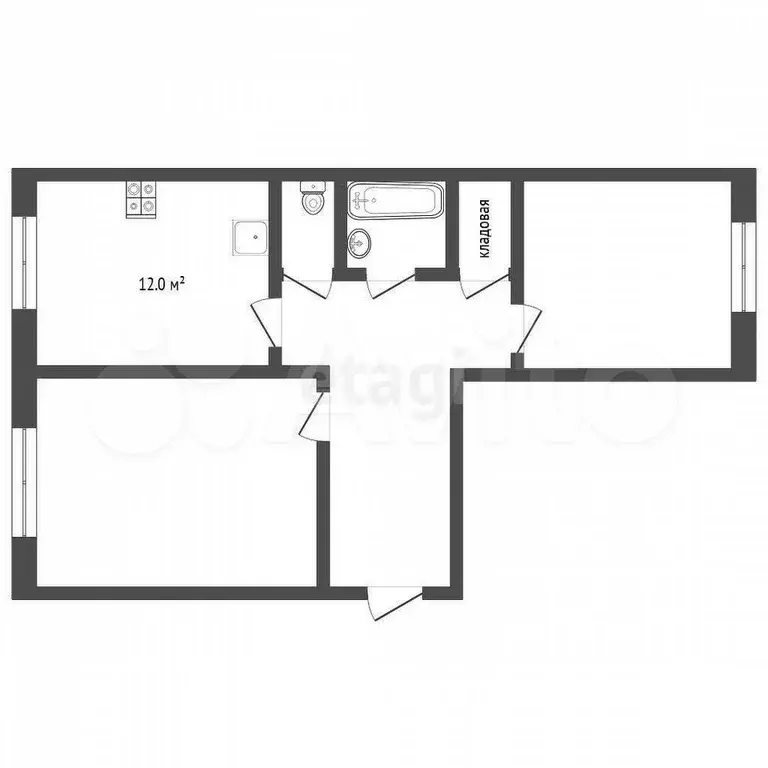 2-к. квартира, 55 м, 3/5 эт. - Фото 0