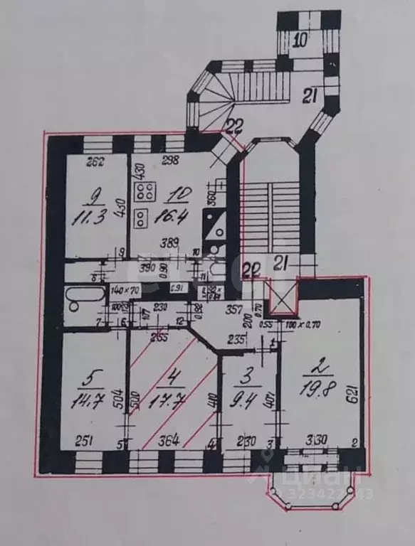 Комната Санкт-Петербург 10-я Васильевского острова линия, 27/45 (17.7 ... - Фото 1