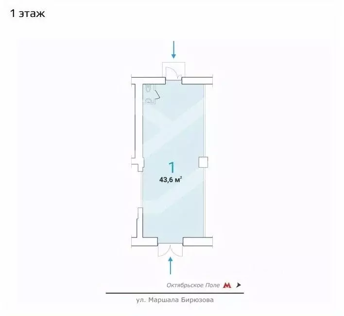 Помещение свободного назначения в Москва ул. Маршала Бирюзова, 16 (44 ... - Фото 2