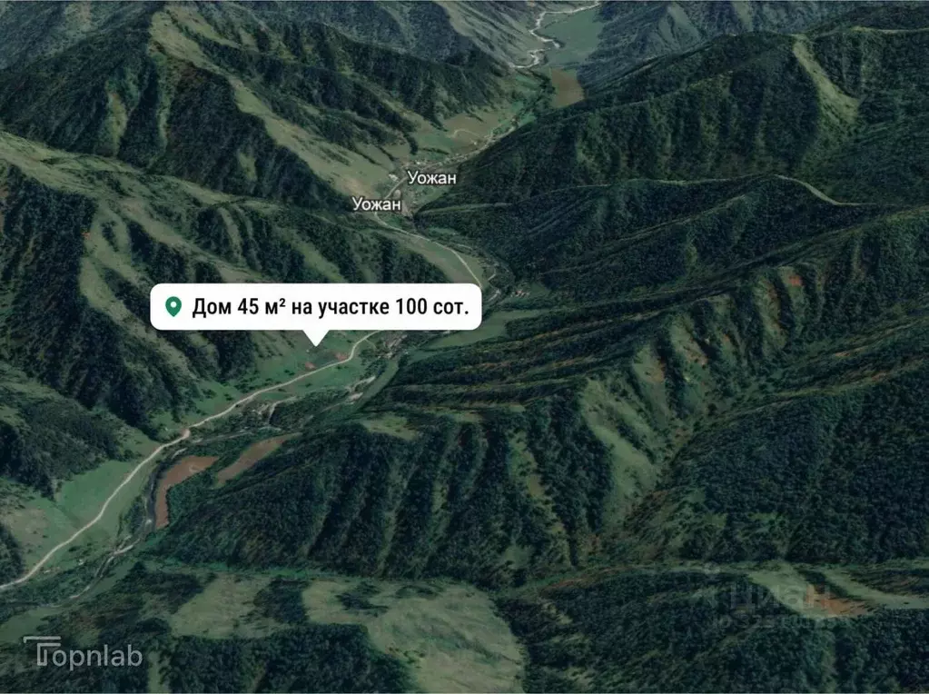 Участок в Алтай, Чемальский район, с. Уожан Заречная ул. (100.0 сот.) - Фото 1