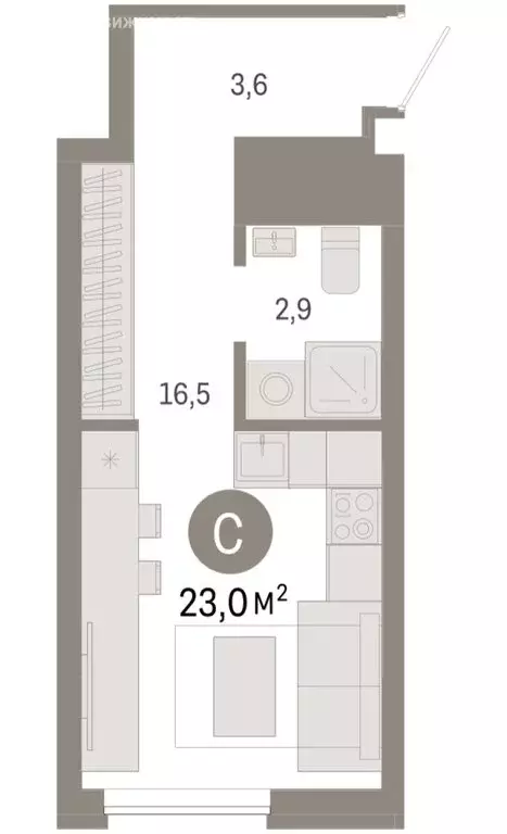 Квартира-студия: Екатеринбург, жилой район Эльмаш, Механический ... - Фото 2