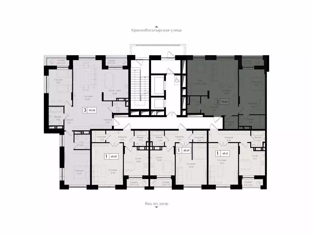 2-комнатная квартира: Москва, 1-я улица Бухвостова, 2к3 (72.8 м) - Фото 1