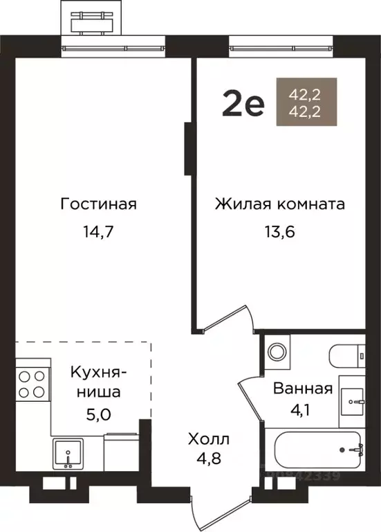 2-к кв. Пермский край, Пермь ул. Капитана Гастелло, 21 (42.2 м) - Фото 1