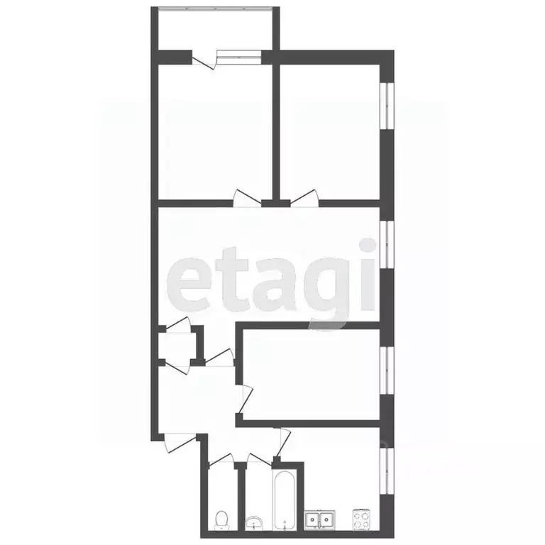 4-к кв. Тюменская область, Тюмень ул. Беляева, 21 (61.0 м) - Фото 1