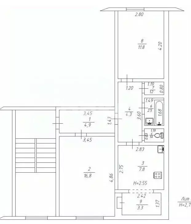 2-к кв. Краснодарский край, Анапа ул. Ленина, 127 (53.2 м) - Фото 2