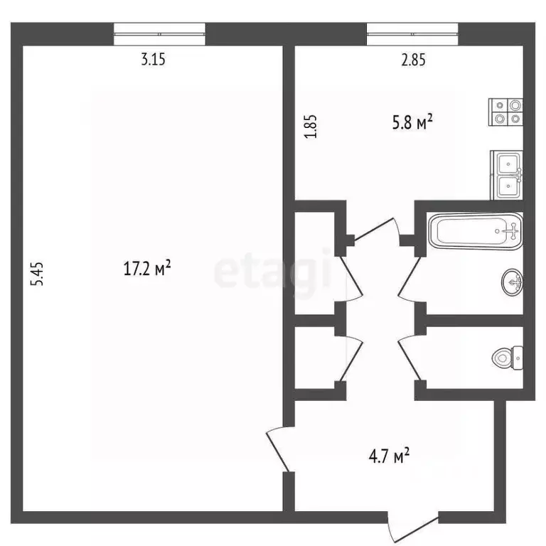 1-к кв. Ямало-Ненецкий АО, Новый Уренгой Юбилейная ул., 3 (31.0 м) - Фото 1