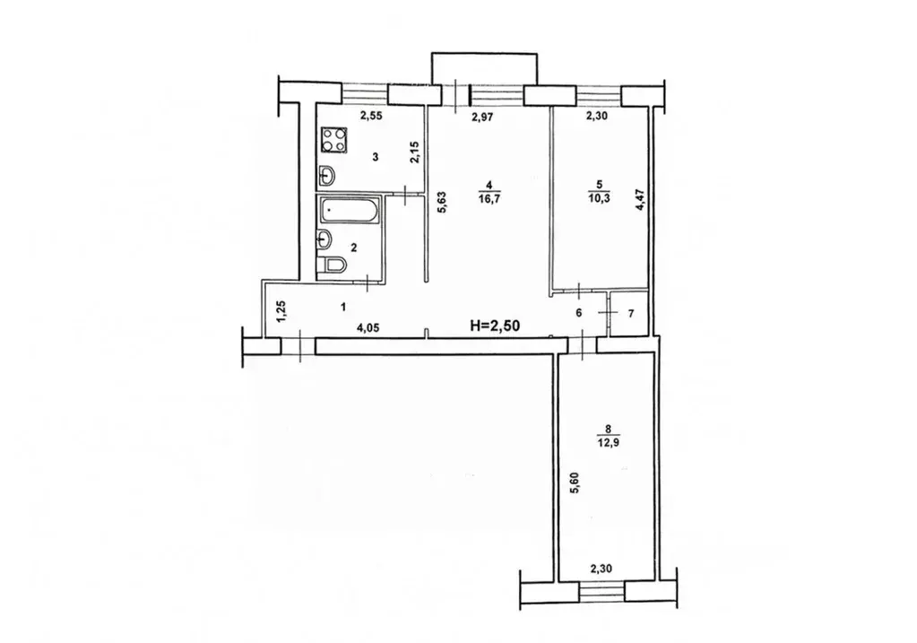 3-к кв. Волгоградская область, Волжский ул. Энгельса, 10 (59.0 м) - Фото 2
