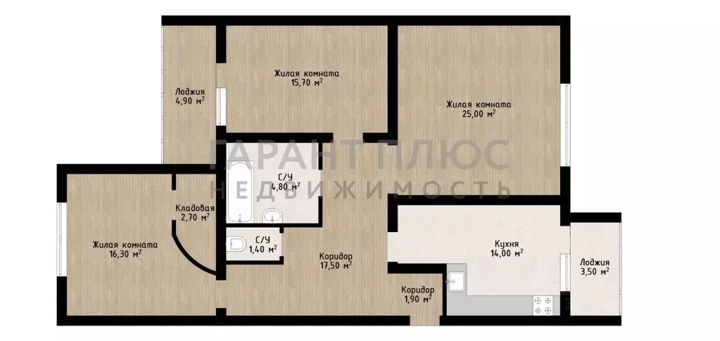 3-к кв. Липецкая область, Липецк ул. Гагарина, 137 (99.3 м) - Фото 2