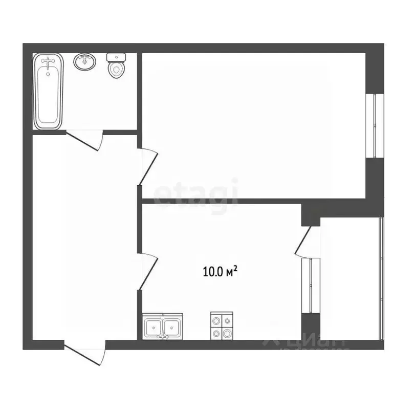 1-к кв. Московская область, Химки Фирсановка мкр, Речная ул., 18Г ... - Фото 2