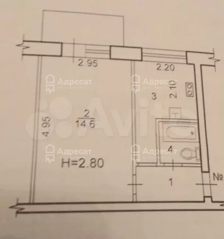 1-к. квартира, 24,9 м, 2/2 эт. - Фото 0