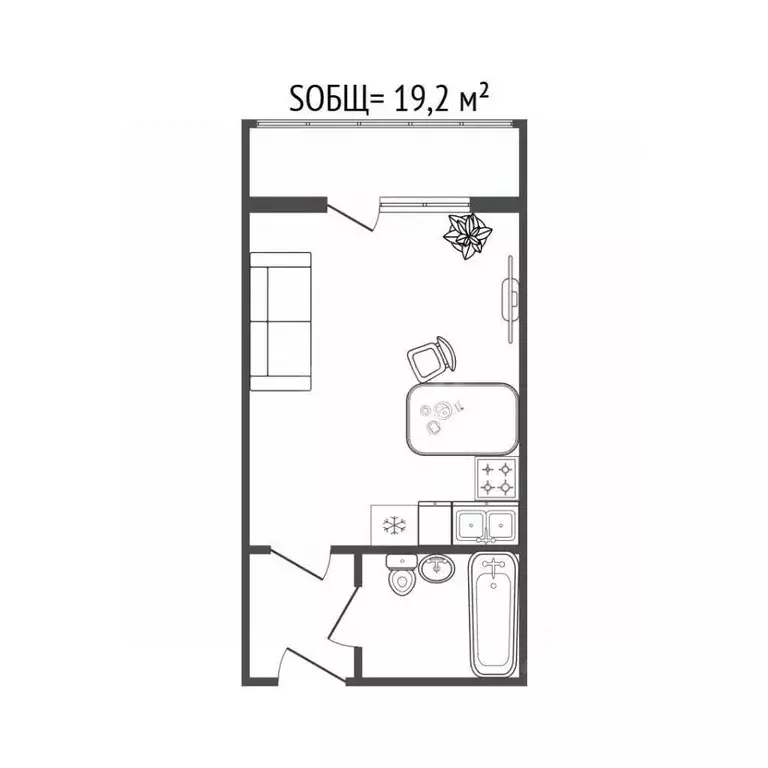 Студия Новосибирская область, Новосибирск Сухарная ул., 107/1 (28.0 м) - Фото 2