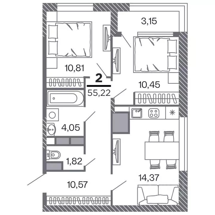 2-к кв. Рязанская область, Рязань Петра и Февронии жилой комплекс ... - Фото 0