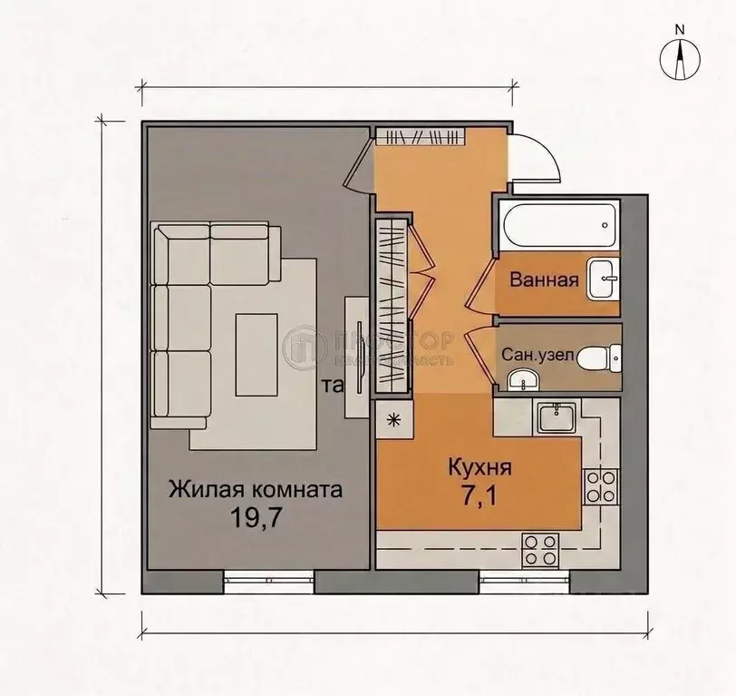 1-к кв. Москва Чертановская ул., 33К2 (33.0 м) - Фото 2