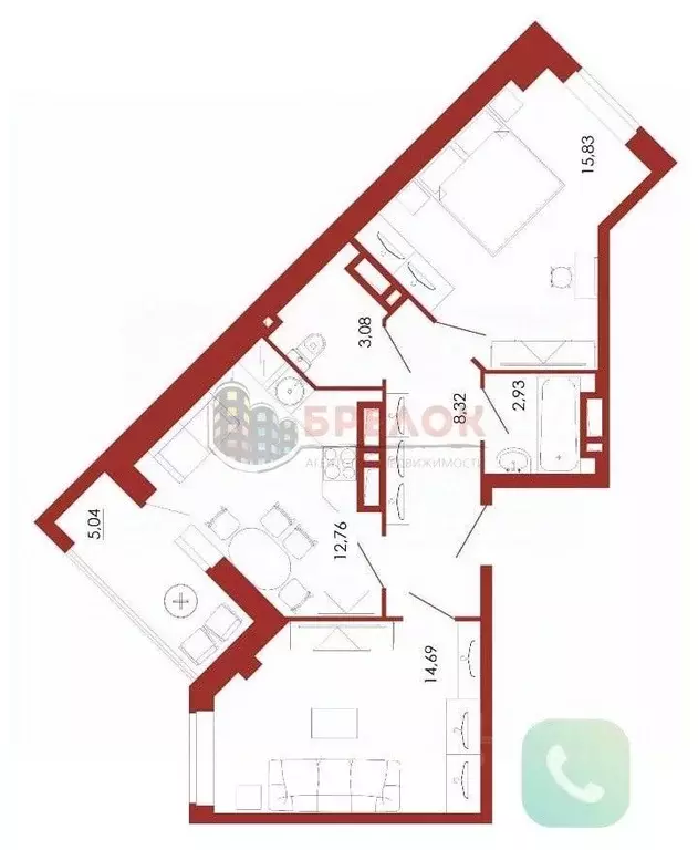 2-к кв. Ростовская область, Ростов-на-Дону просп. Маршала Жукова, ... - Фото 2