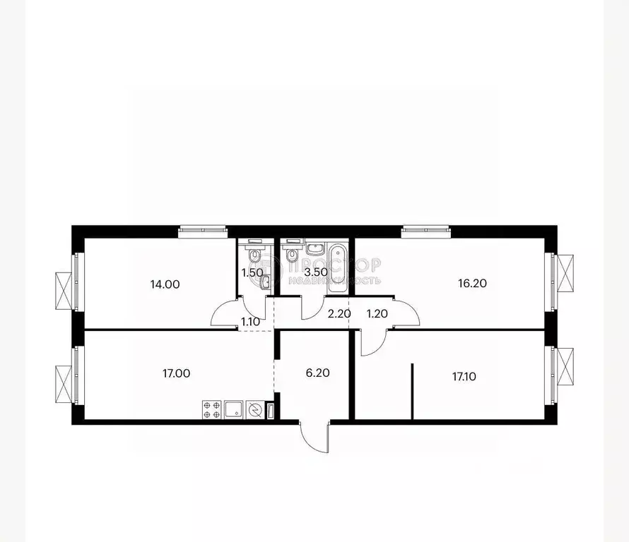 3-к кв. Московская область, Люберцы ул. Весенняя, 12 (80.0 м) - Фото 2