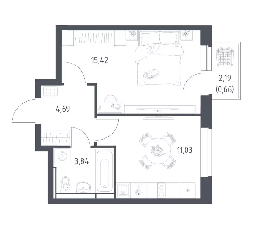 1-комнатная квартира: Ленинский городской округ, ЖК Новое Видное, 17 ... - Фото 1