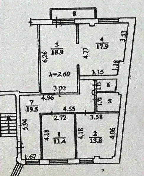 3-к кв. Иркутская область, Иркутск ул. Поленова, 15 (86.6 м) - Фото 2