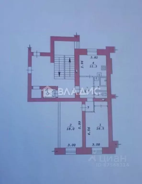 Квартира, 2 комнаты, 58 м - Фото 0