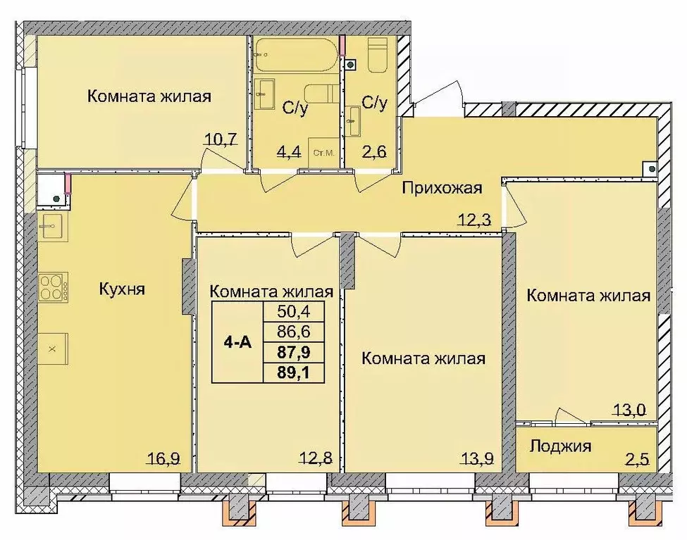 4-к кв. Нижегородская область, Нижний Новгород 1-я Оранжерейная ул. ... - Фото 0