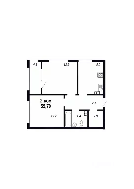 2-к кв. Омская область, Омск Заозерный мкр, Королев Парк-квартал, 1 ... - Фото 1