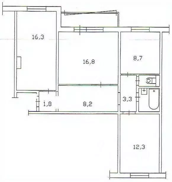 3-к кв. Саратовская область, Саратов Цветочная ул., 26/32 (58.5 м) - Фото 1