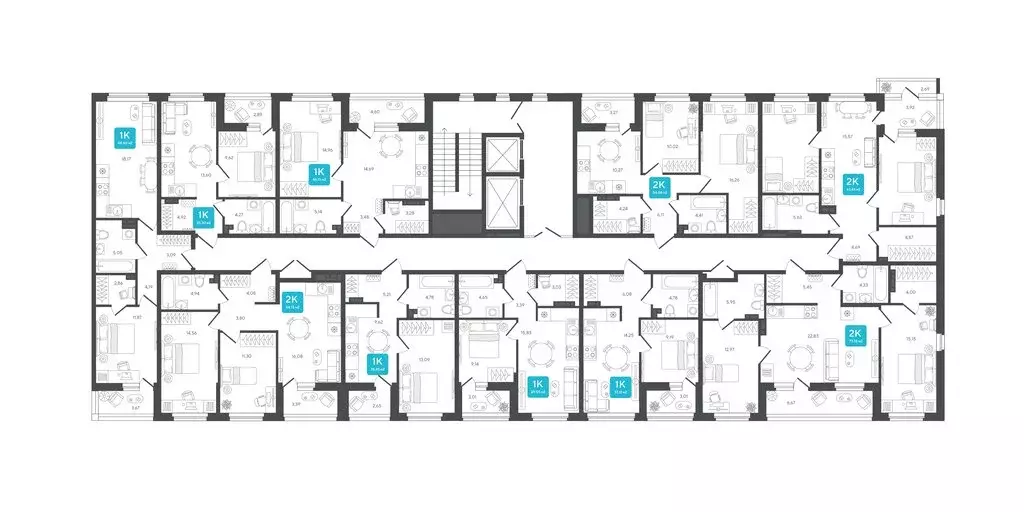 1-комнатная квартира: Дербыши, жилой комплекс Дабл-Дабл (37.31 м) - Фото 2