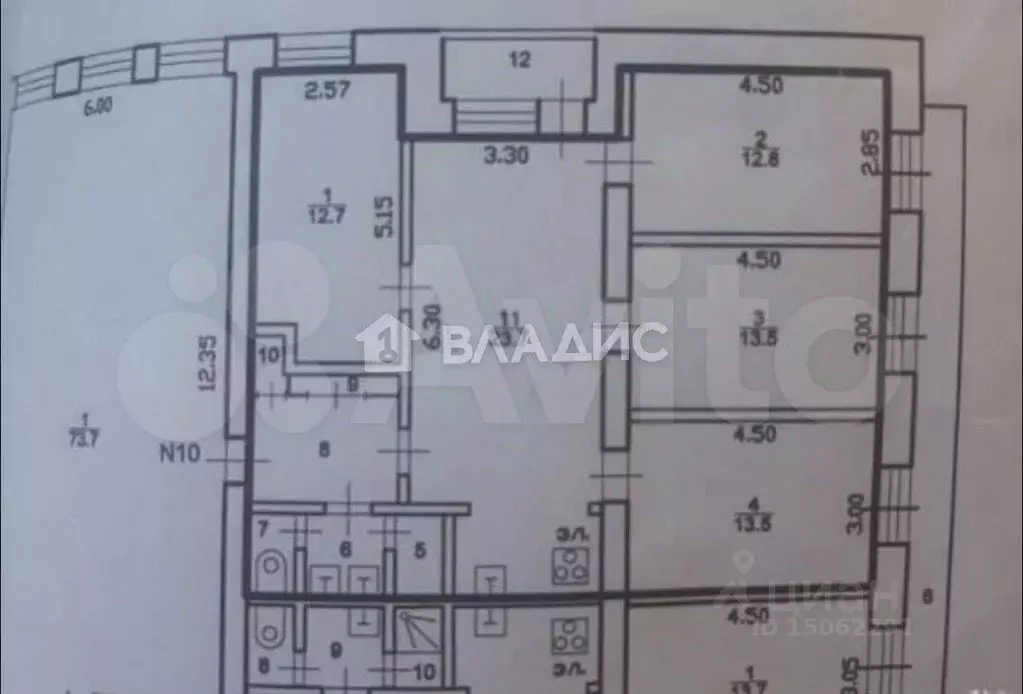 4-к кв. Ярославская область, Рыбинск Полиграфская ул., 7 (86.5 м) - Фото 2