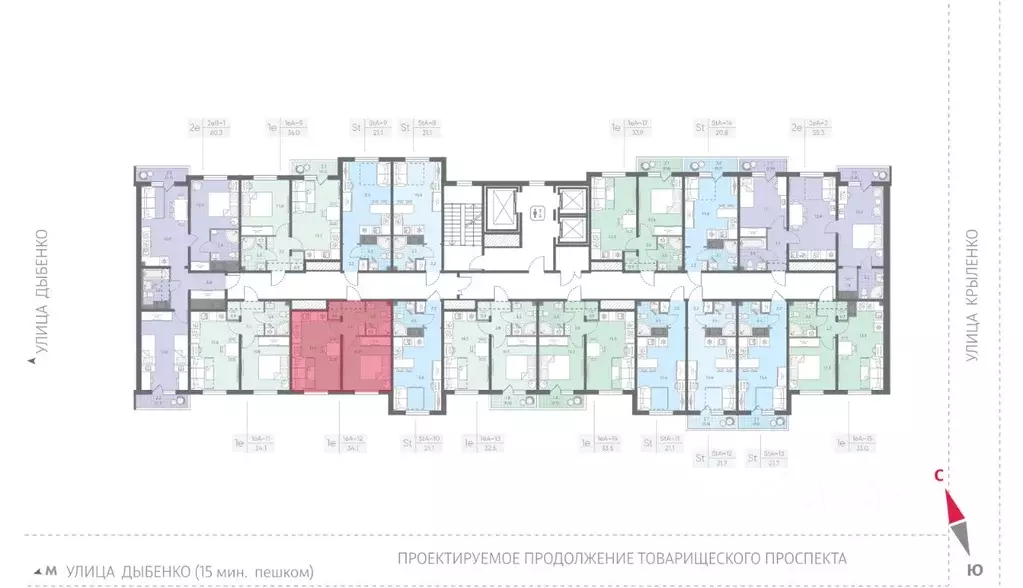 1-к кв. Санкт-Петербург Товарищеский просп., 38Б (34.1 м) - Фото 1