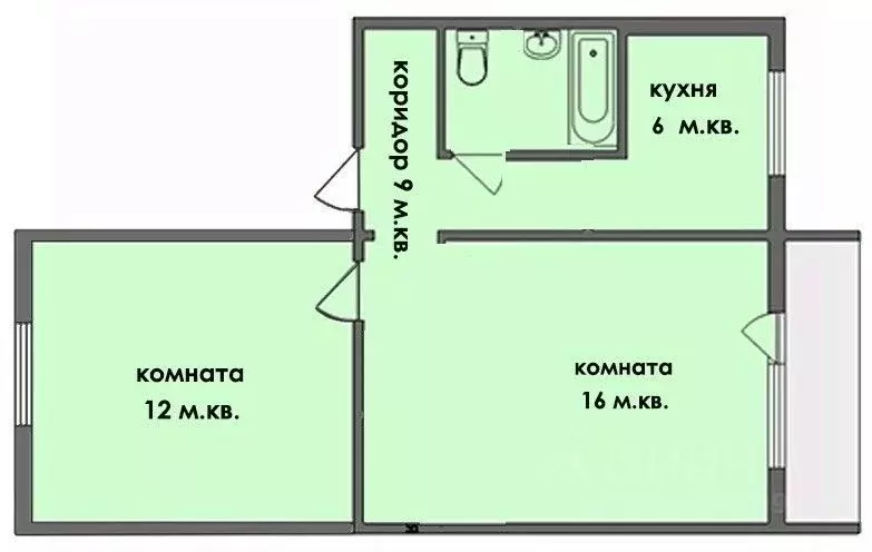 2-к кв. челябинская область, челябинск гражданская ул, 10 (44.3 м) - Фото 0