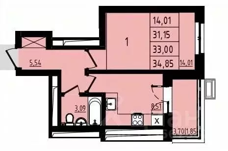 1-к кв. Башкортостан, Уфа Затон-Восточный жилрайон, Новаленд мкр,  ... - Фото 1