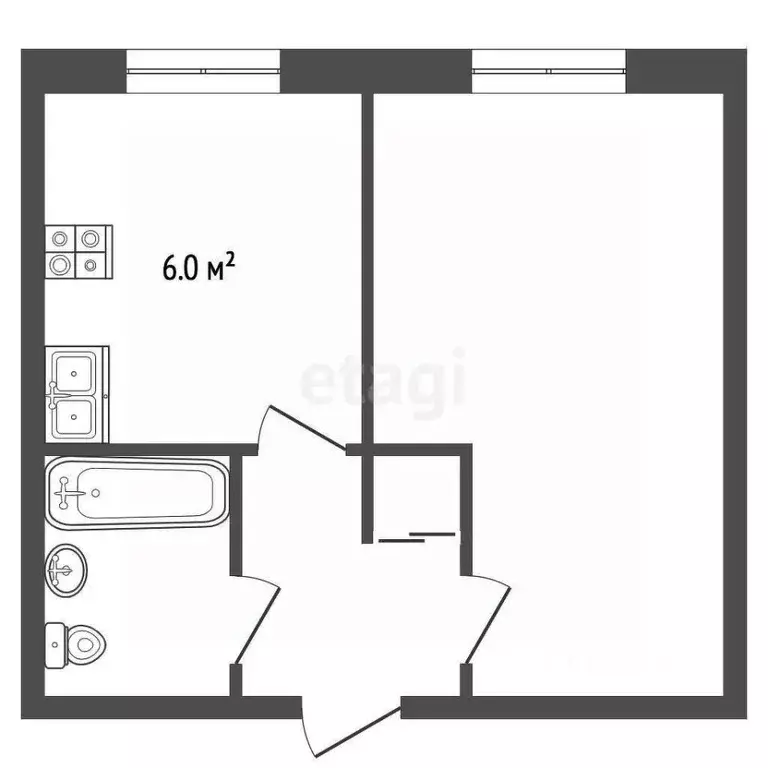 1-к кв. Саратовская область, Балашов Юбилейная ул., 30 (20.3 м) - Фото 2