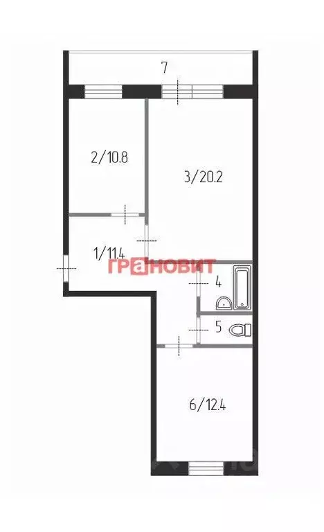 2-к кв. Новосибирская область, Новосибирск ул. Петухова, 160 (59.4 м) - Фото 1