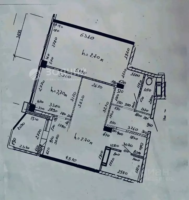 3-к кв. Чувашия, Чебоксары пл. Речников, 9 (78.2 м) - Фото 2