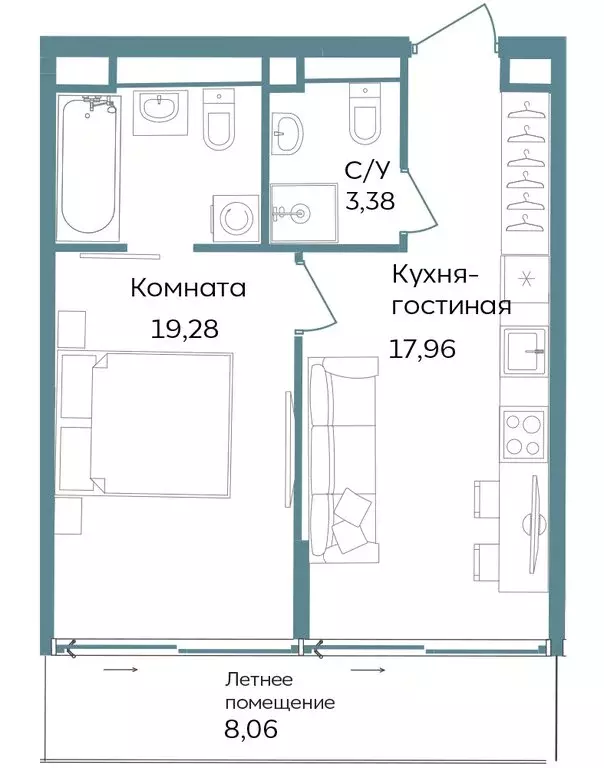1-комнатная квартира: Республика Крым, Саки, курортный кластер Темпо ... - Фото 1