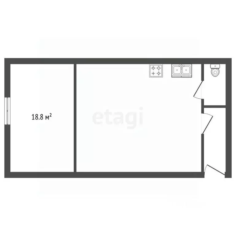 Студия Санкт-Петербург Лоцманская ул., 20 (18.8 м) - Фото 2