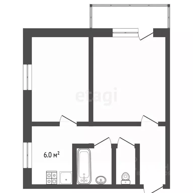 2-к кв. Мордовия, Саранск ул. Попова, 63 (43.0 м) - Фото 1