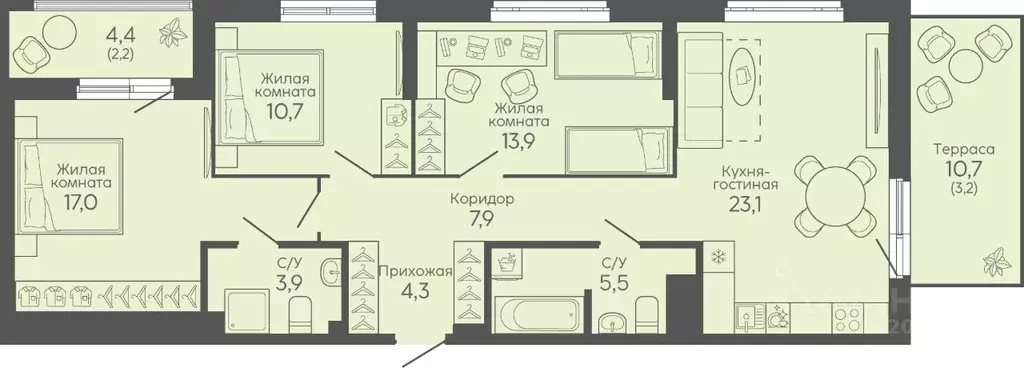 3-к кв. Свердловская область, Екатеринбург Новокольцовский мкр, ... - Фото 0