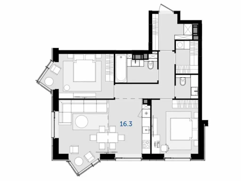 3-комнатная квартира: Москва, улица Генерала Глаголева, 14Ак1 (80.3 м) - Фото 1