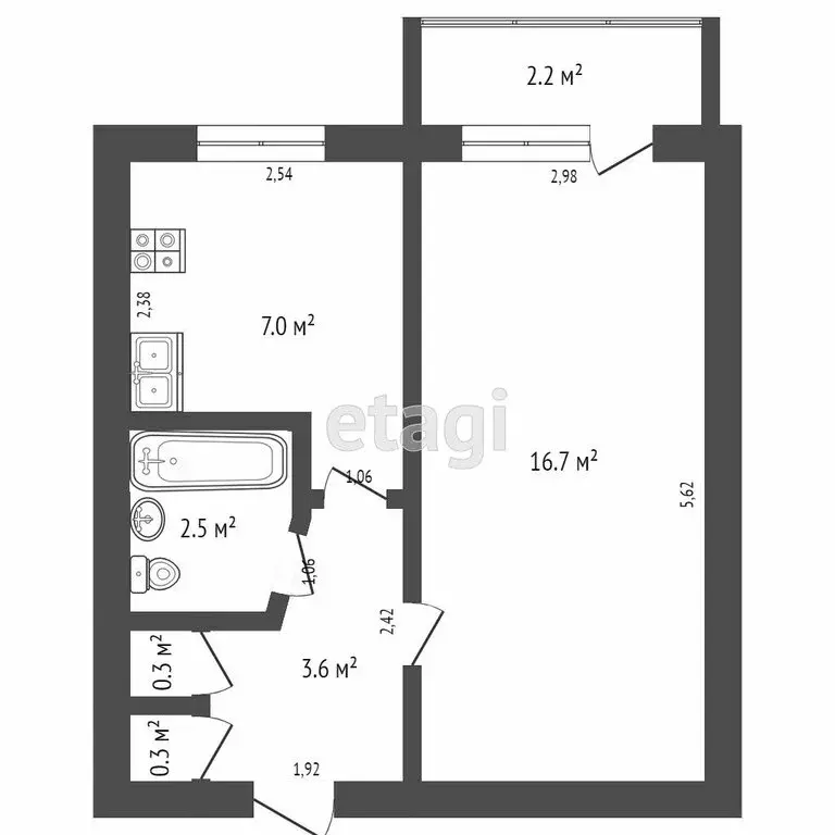 1-комнатная квартира: Евпатория, проспект Победы, 8 (28.3 м) - Фото 1