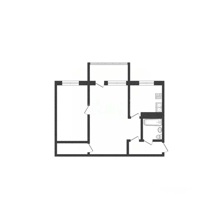 2-к кв. Белгородская область, Белгород ул. Некрасова, 13 (42.8 м) - Фото 2