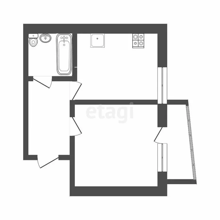 1-комнатная квартира: Саранск, улица Гагарина, 98 (36.3 м) - Фото 0