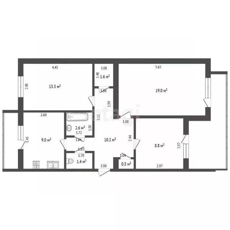 3-к кв. Крым, Красноперекопск 10-й мкр, 14 (71.0 м) - Фото 0