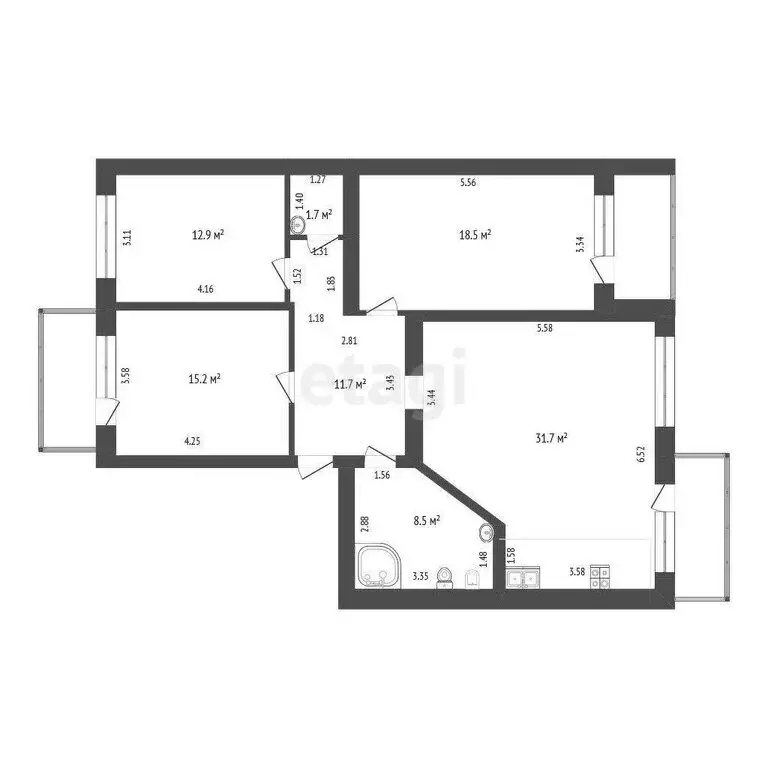 3-комнатная квартира: Тюмень, улица Немцова, 43/2 (103 м) - Фото 0