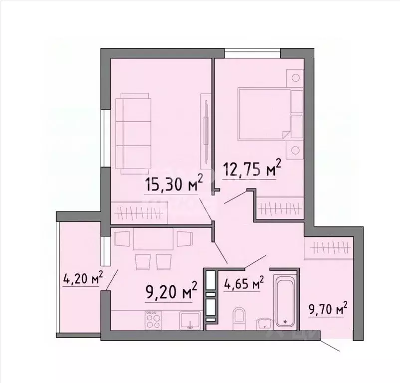 2-к кв. Липецкая область, Липецк Агрономическая ул. (55.8 м) - Фото 1